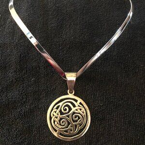 849 SILPADA 925 Sterling Silver Vintage Celtic Round Large Pendant 25.3g